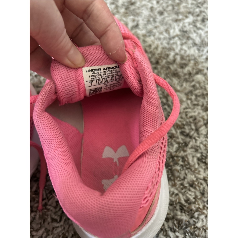 Under Armour Womans Size 7 Surge 3 Tennis Shoes Hot Pink New B18 - Picture 7 of 8